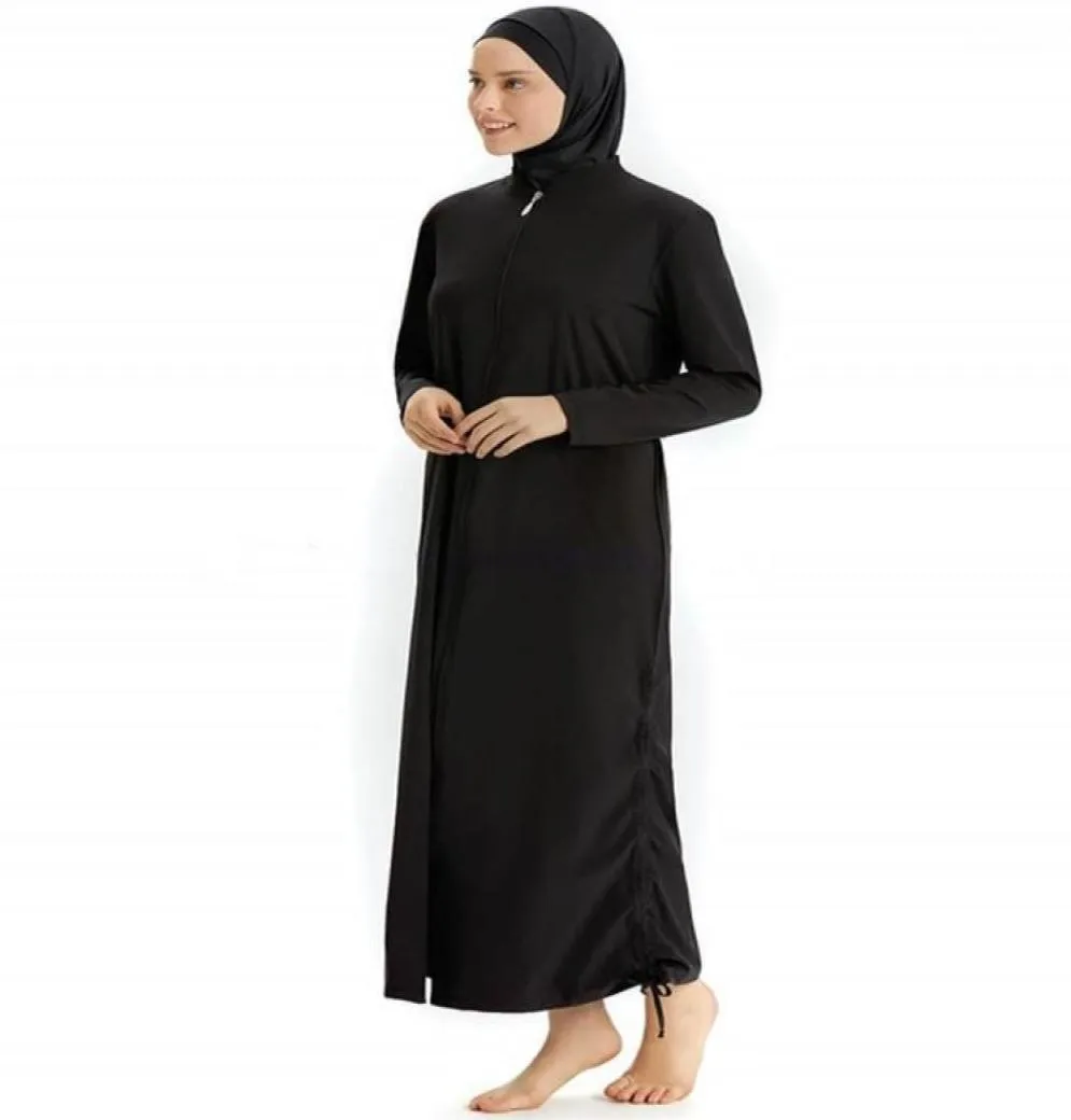 Simkläder islamiska kvinnor muslimska badkläder lång klänning och byxor burkini baddräkt blygsamma surf sport full kostym simning 3 stycken sets1931569