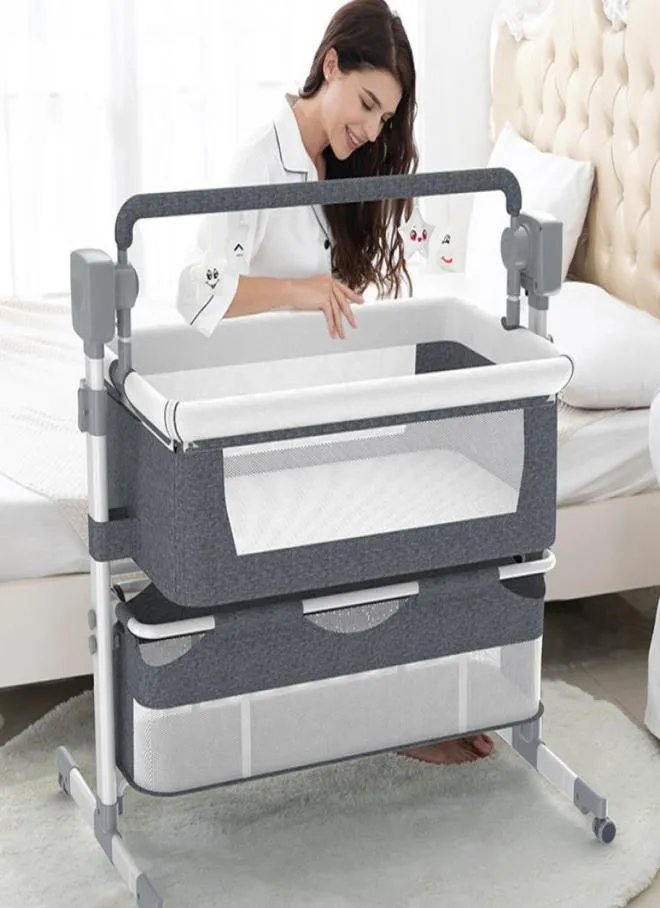 Baby Cribs Baby Electric Cradle Rocking Bed gungstol Född smart Coax Baby Bedside Bed Sleeping Basket 2210285817173