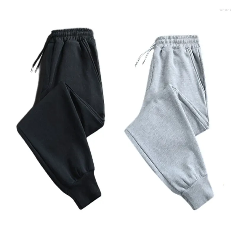 Herrbyxor Autumn Winter Men Plysch varma löpbyxor som joggar långa gymsportjoggare för fitness Sweatpants Tracksuit