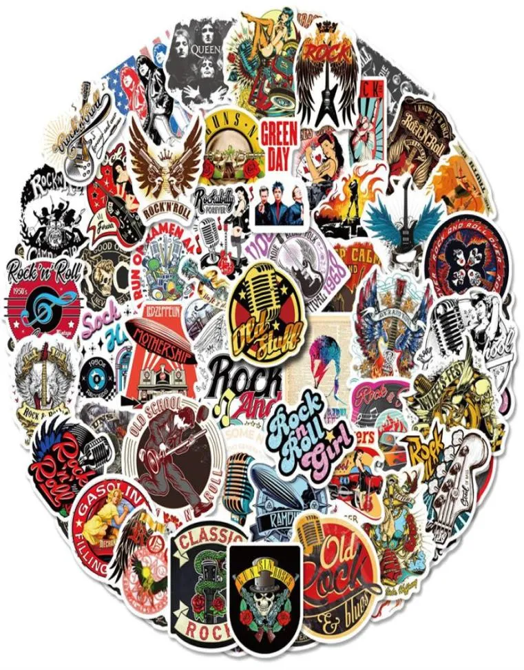 50st Punk Rock Stickers Rock and Roll Music Sticker Waterproof Decals Metal Band för vattenflaska Laptop skateboard datortelefon vuxna tonåringar barn bp2782885661