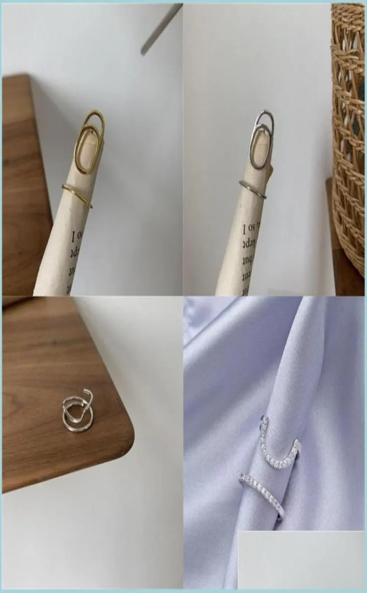 Anelli di fascia chiodo sottile di linea di metallo gotico per donne quotidianamente di punta di dito e gioielli di moda dhxpt8271256