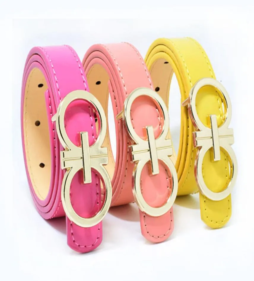 Design Kids Belt Candy Color for Girls Boys Women Dresses Justera Belt Pu Leather Belt Cummerbund Whole1563777