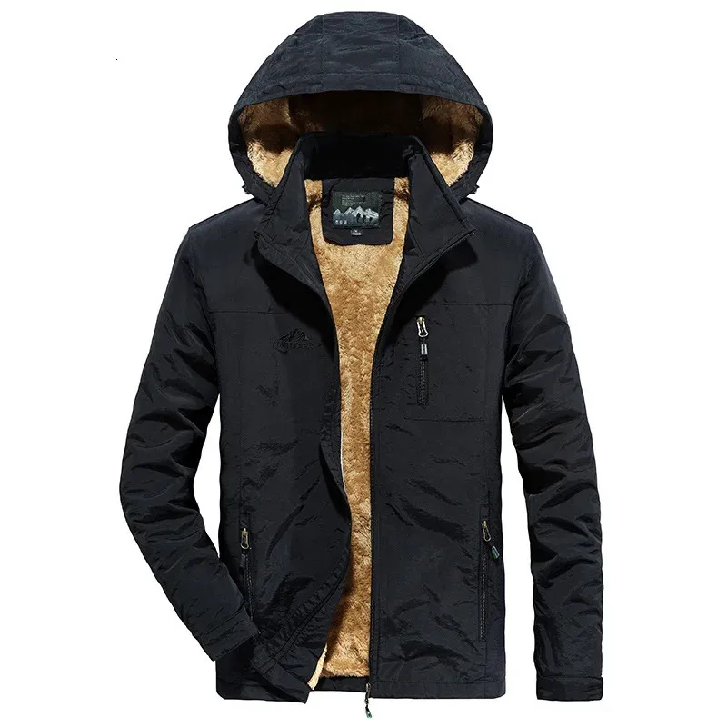 Veste d'hiver décontractée en polaire pour hommes, coupe-vent imperméable et épais pour l'extérieur, manteau à séchage rapide, vêtements à capuche pour jeunes, 231228