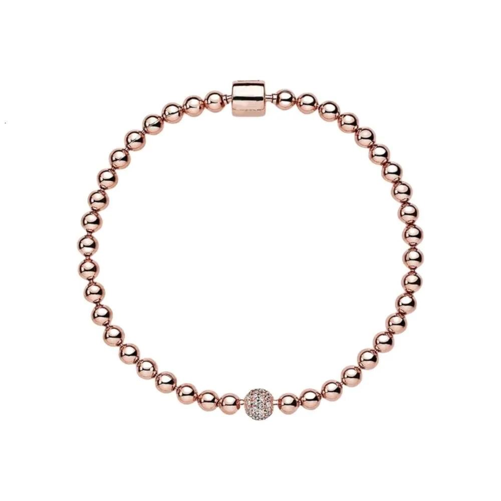 Дизайнерский браслет Pandoras для женщин, оригинальное качество, браслеты с подвесками, ювелирные изделия, серебряные браслеты из бисера, браслет из розового золота