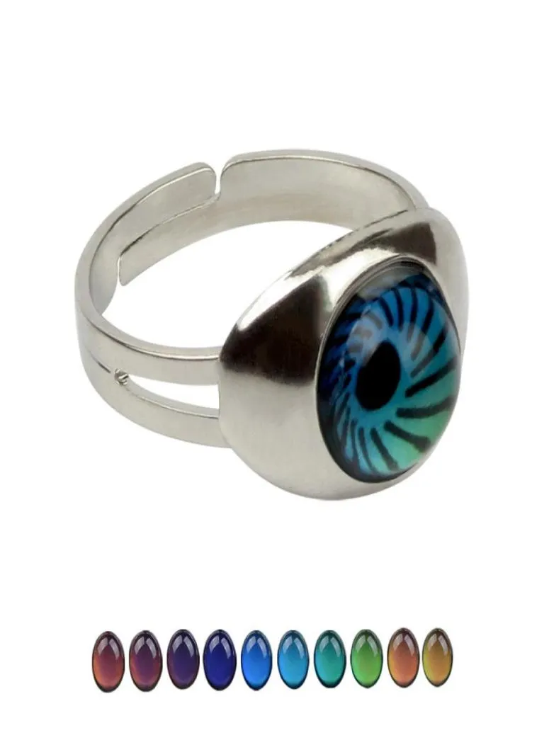 Bague d'humeur yeux magiques pour femmes, 100 pièces, changement de couleur, Rings01231022304