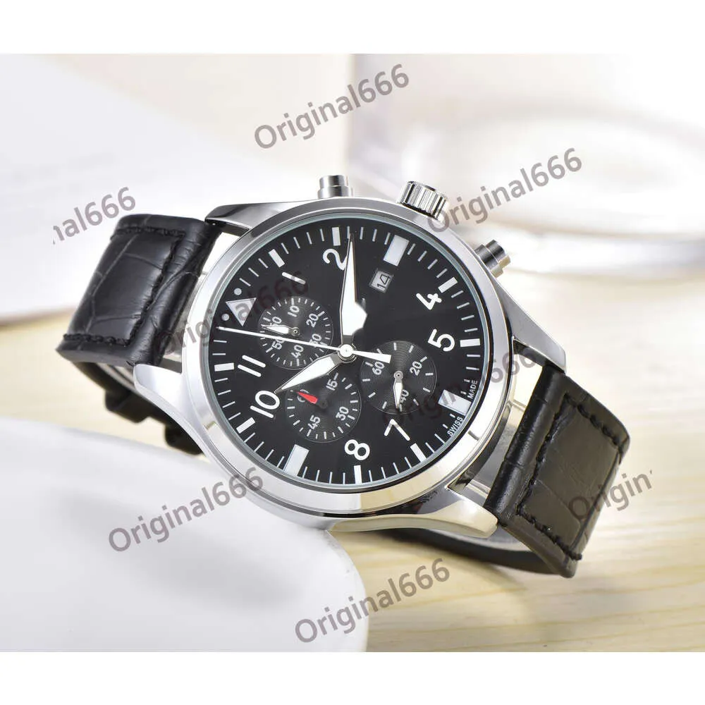 expensive menwatch iwc watch mens pilot chronograph watches high quality quartz uhren super luminous watchmen all dial work montre pilot luxe 08E0