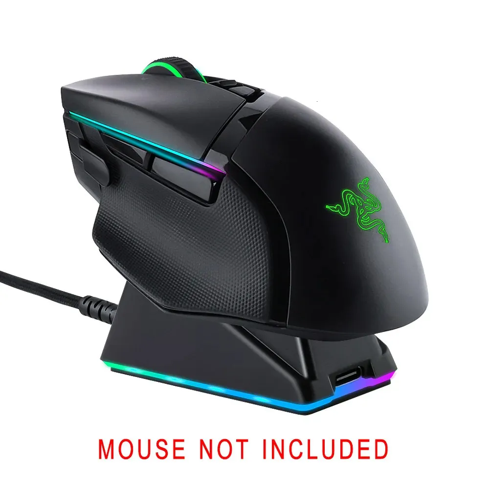 Station de chargement Chroma RGB pour souris sans fil Razer DeathAdder V2 Pro Naga Viper Ultimate et Basilisk 231228