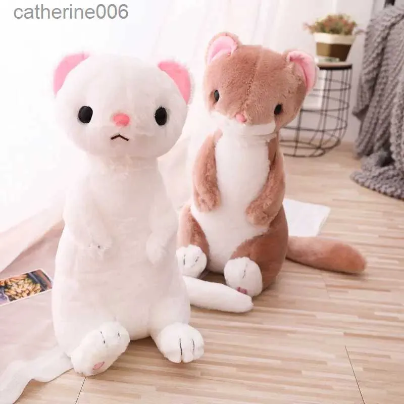 Animali di peluche ripieni 1 pz 50 cm Dolce furetto Peluche Morbido farcito Animale del fumetto Furetto Bambole Camera da letto Decorazione della casa Giocattoli Bambini Ragazze Regali di Natale L231228