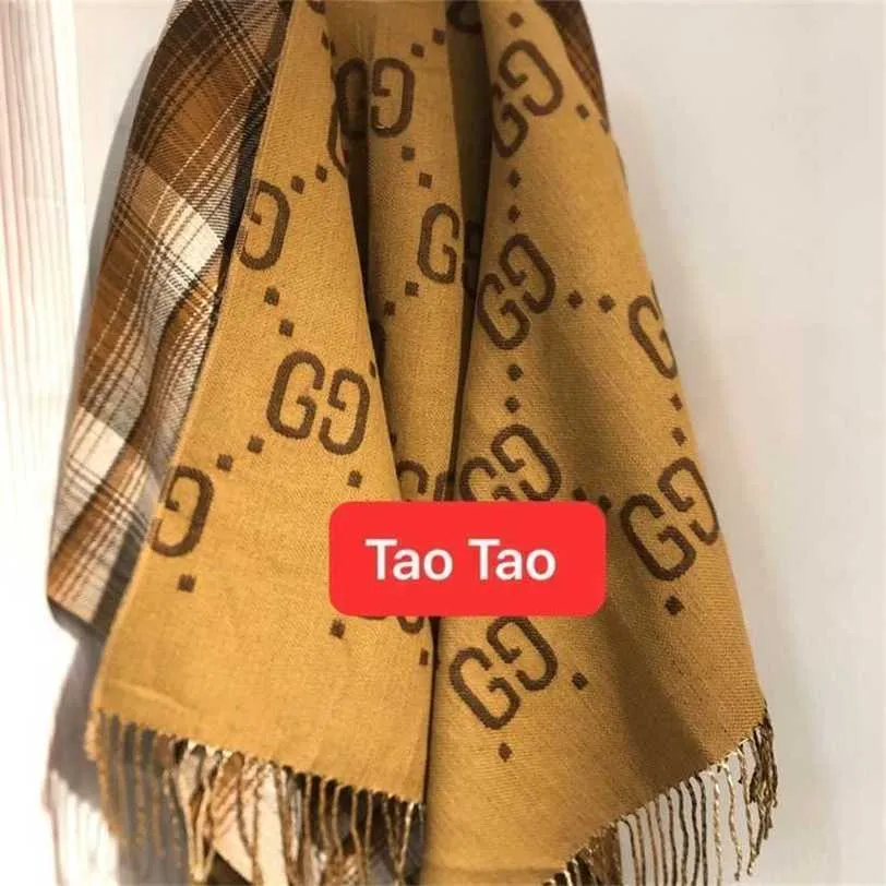 12% OFF scarf Chaopin Chaopai 22 Extraordinary Temperament Plaid British Contrast Wool Letter Casual Tassel Dual purpose Shawl G Thick