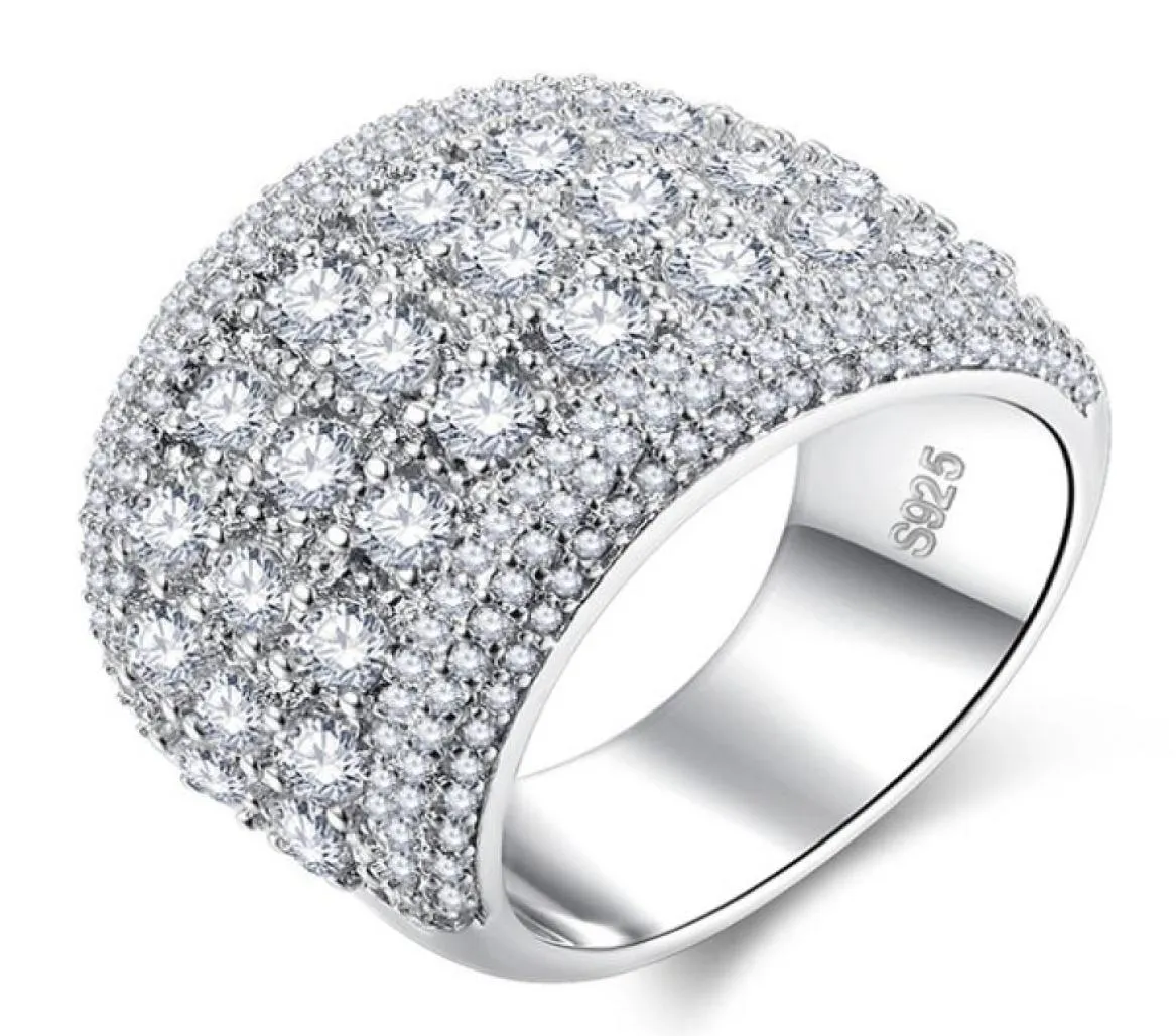 أزياء جديدة Zircon Mens Diamond عالي الجودة خواتم الخطوبة للنساء الفضة خاتم الزفاف المجوهرات 1448228
