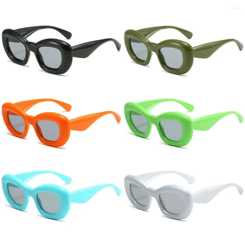 Солнцезащитные очки кошачьи глаза надутые мода UV400 толстая рама Y2K Eywear Смешные оттенки для женщин мужчин