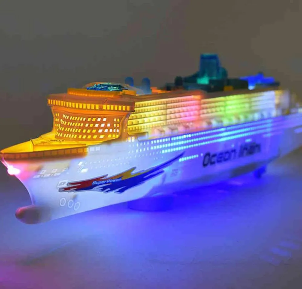 Ocean Liner Cruise Ship Electric Boat Toy Marine Toys Flashing LED Lights Sounds Kids Child Xmas Gift Changes Directions G12246519736