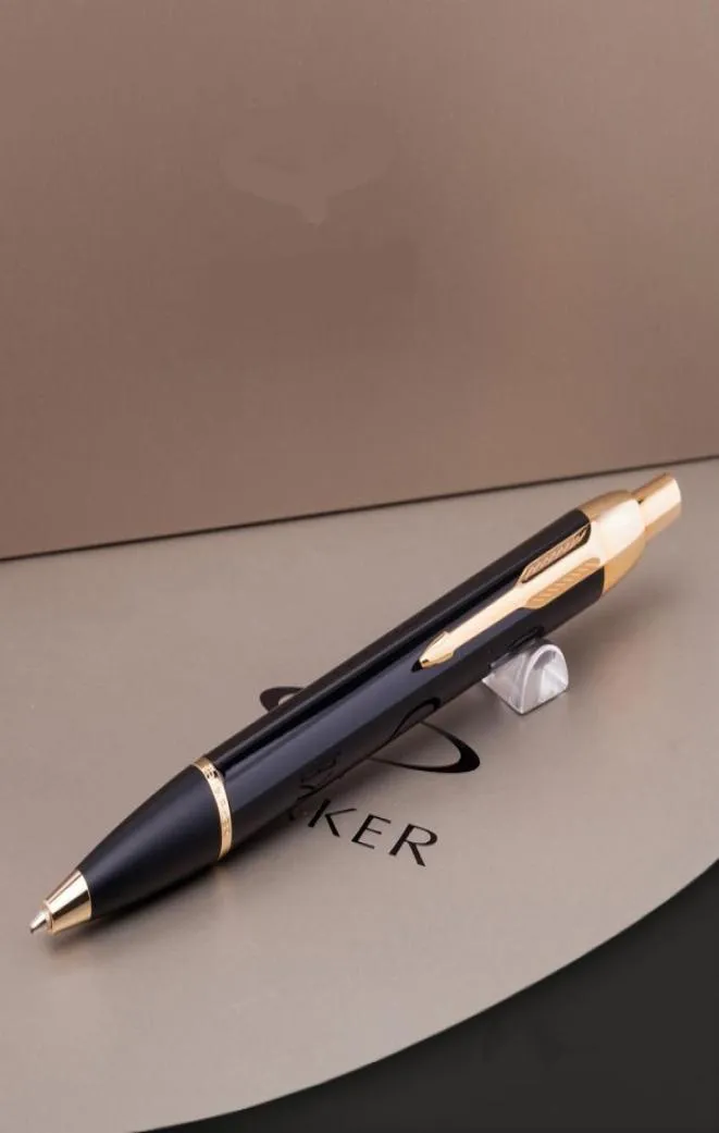 2 шт. Бизнес-офисная шариковая ручка Parker IM Series, черная с золотой окантовкой, металлическая шариковая ручка5324037