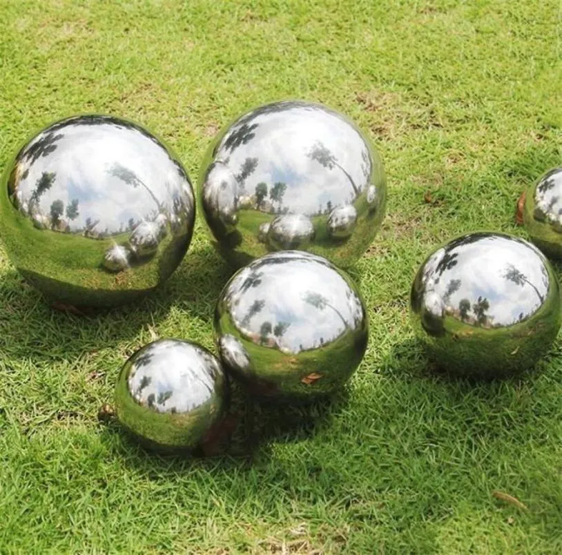 Boule creuse en acier inoxydable AISI 304, 90mm250mm, sphère brillante polie pour jardin extérieur, pelouse, piscine, clôture, ornement et décoration5356667