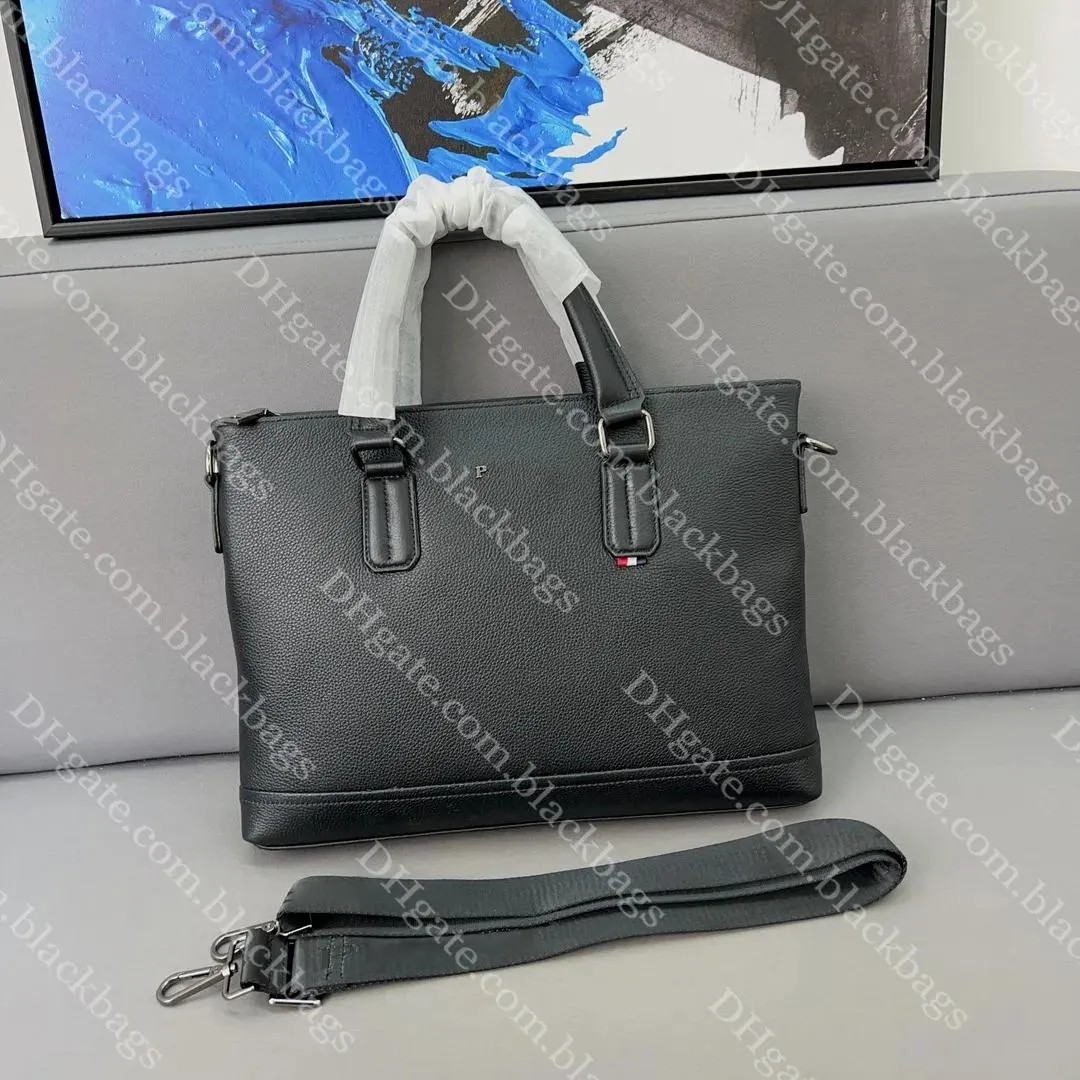 Evrak çantaları yüksek kaliteli erkek çanta tasarımcısı dizüstü bilgisayar çantası gerçek deri çantası klasik siyah erkekler crossbody company çantalar iş çanta