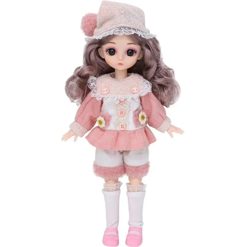 Bebekler BJD Bebek 16 Ball Dişli Moda Tam Kuruluş Güzel Giysilerle Yumuşak Peruk Vinil Kafa Kız Hediye Çocuk Hediyesi Childrentoys 220