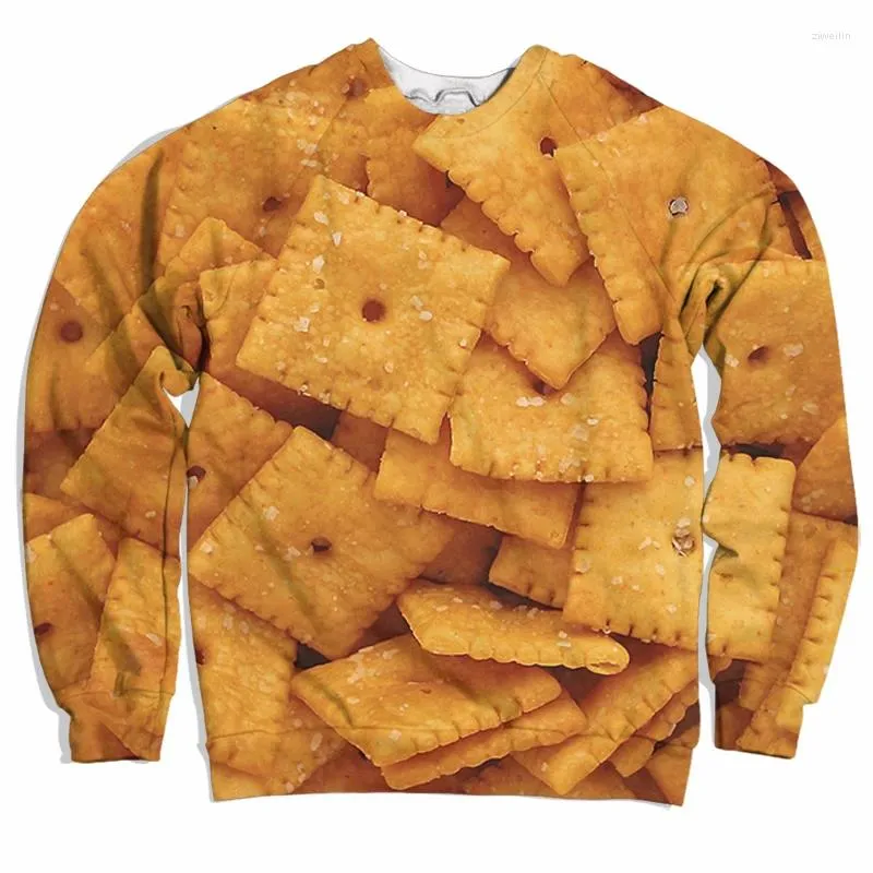 Felpa con cappuccio da uomo Real Us Size Cheez-Its Sublimation Stampa di maglione calda e confortevole