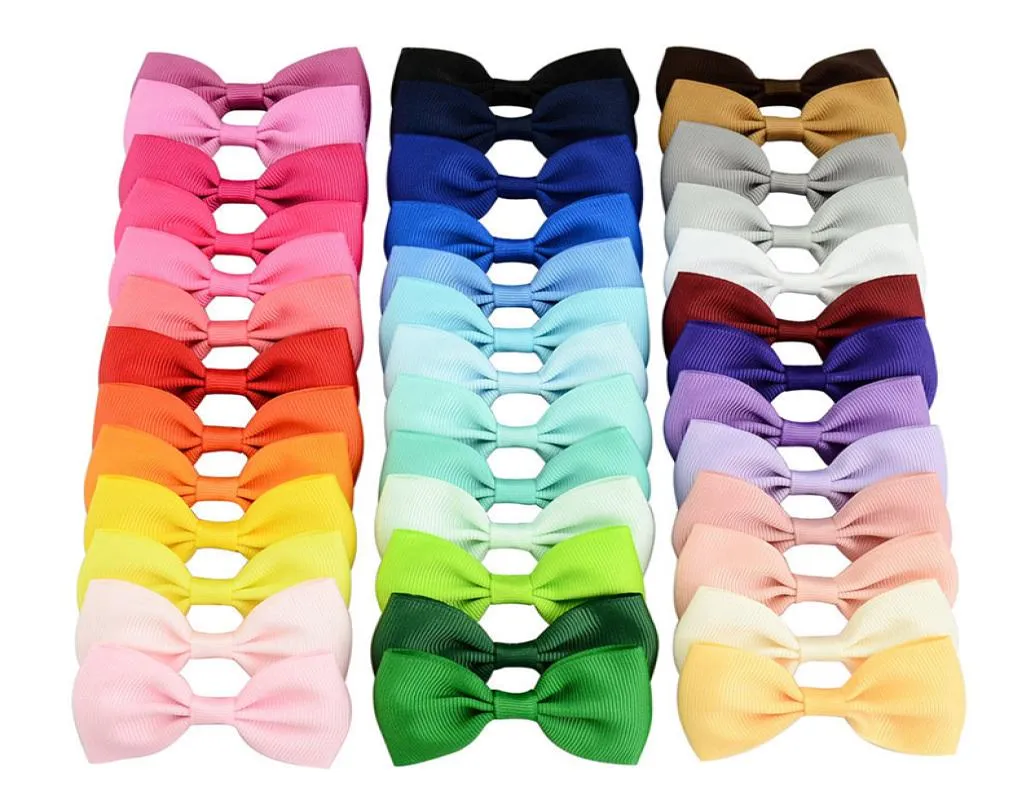 40 Colors 275 Inch Colorful Barrettes with Baby Girls Ribbon Bows boutique hair bow Popular Hairclip Accessories Hairpin Z52162165659