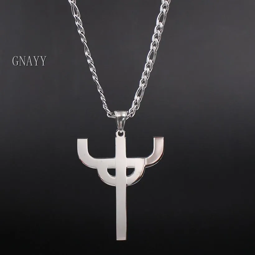 jewelry 32 42mm size Gothic Punk Judas Priest Necklace Stainless Steel Men's Favorite Pendant merch logo symbol Char293E