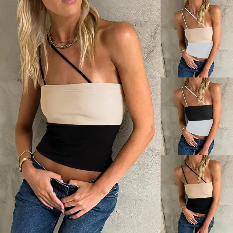 Camisoles Tanks Damen Sommer Ärmel und Low Neck Camisole Basic Casual Shirt T T.