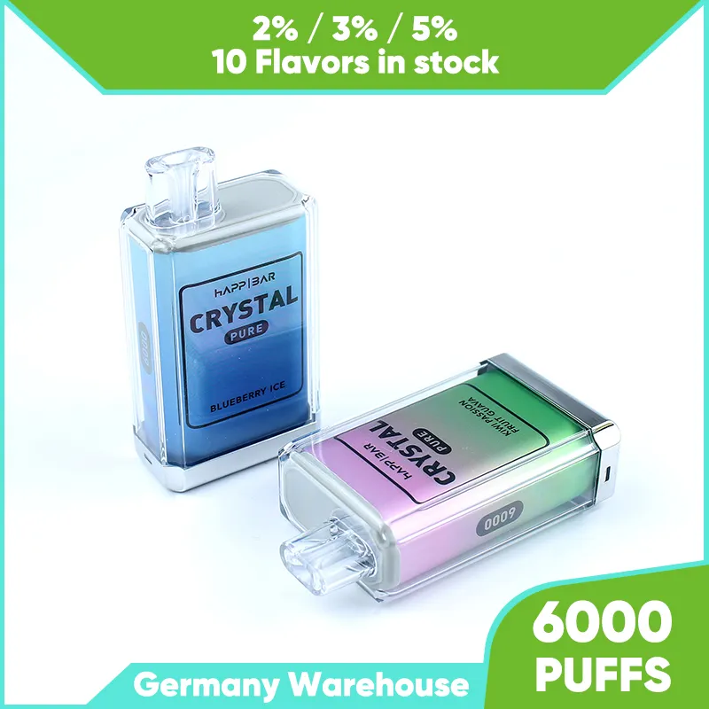 HAFFENSBRACHT 6K PUBS VAPE 6000 Puffs Pod -Gerät 12ml Vape -Saft 3% Kraft 10 Geschmack reinen Geschmack unerschütterlicher Verdampfer