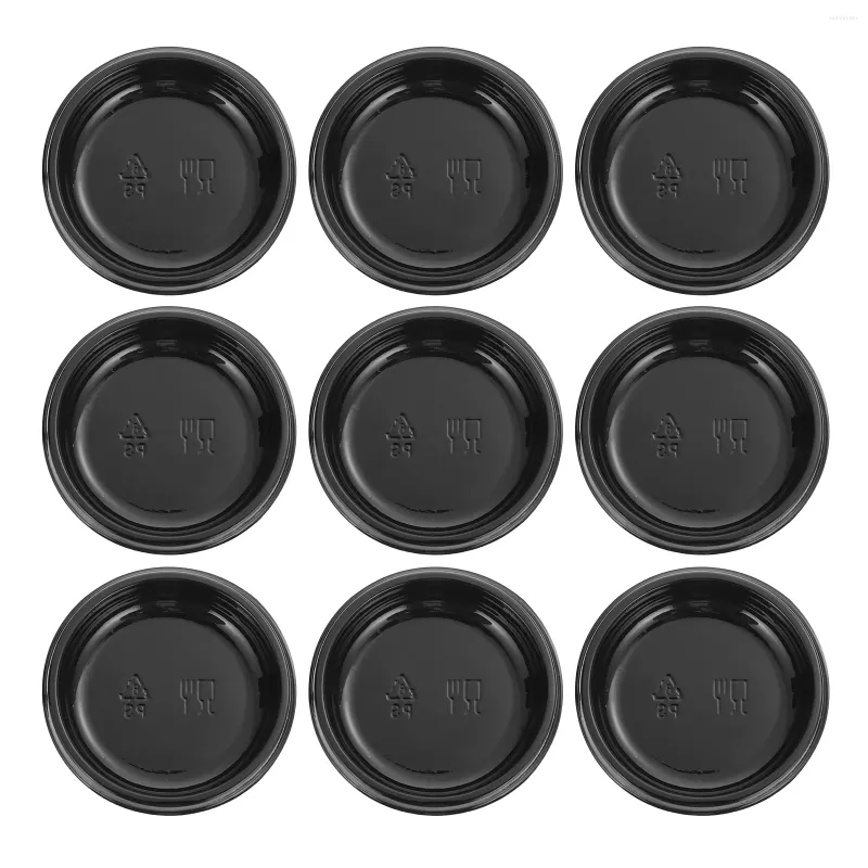 Plates 100 Pcs Sauces Disposable Saucer Dip Seasoning Plastic Dish Kitchen Vinegar Round Dessert Bowl Container Thicken