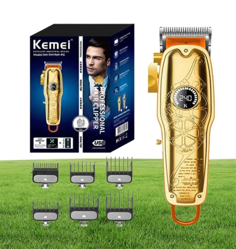 Машинки для стрижки волос Kemei, регулируемая мощная электрическая машинка для стрижки волос, профессиональный парикмахерский беспроводной триммер для стрижки бороды, перезаряжаемый1701257