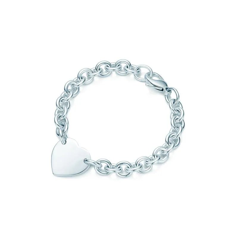 S925 Sterling Silver Necklace for Women Man Classic Heart-Shaped Pendant Armband Charmkedja Halsband Lyxvarumärke med B325R