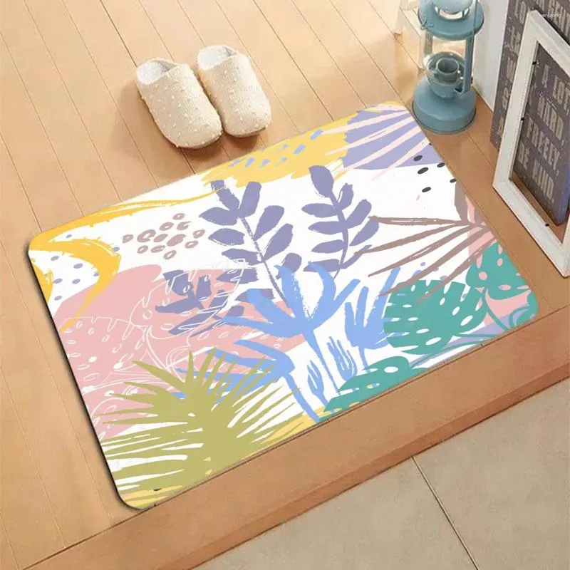 Tapis Art peinture plantes motif tapis entrée paillasson antidérapant salon cuisine chambre décor tapis tapis de sol maison