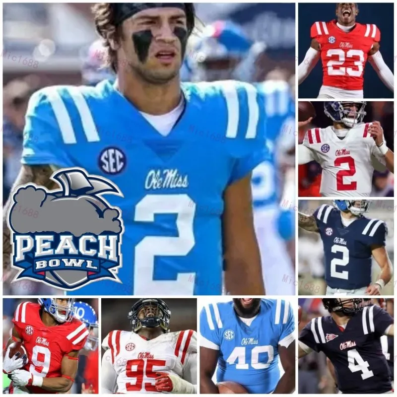 Ole Miss Rebels College Football Jersey Jaxson Dart Spencer Sanders Eli Manning Quinshon Judkins Tre Harris Watkins Dayton Wade Ashanti Cistrunk Khari Coleman