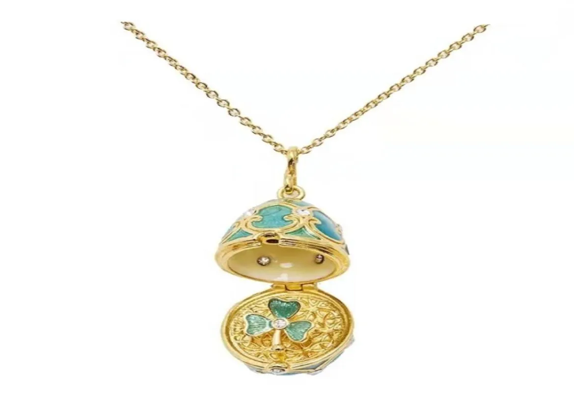 Colliers pendentif vente goutte d'émail peut ouvrir des fleurs cadeaux de Pâques et de Noël avec collier d'oeufs 6371746