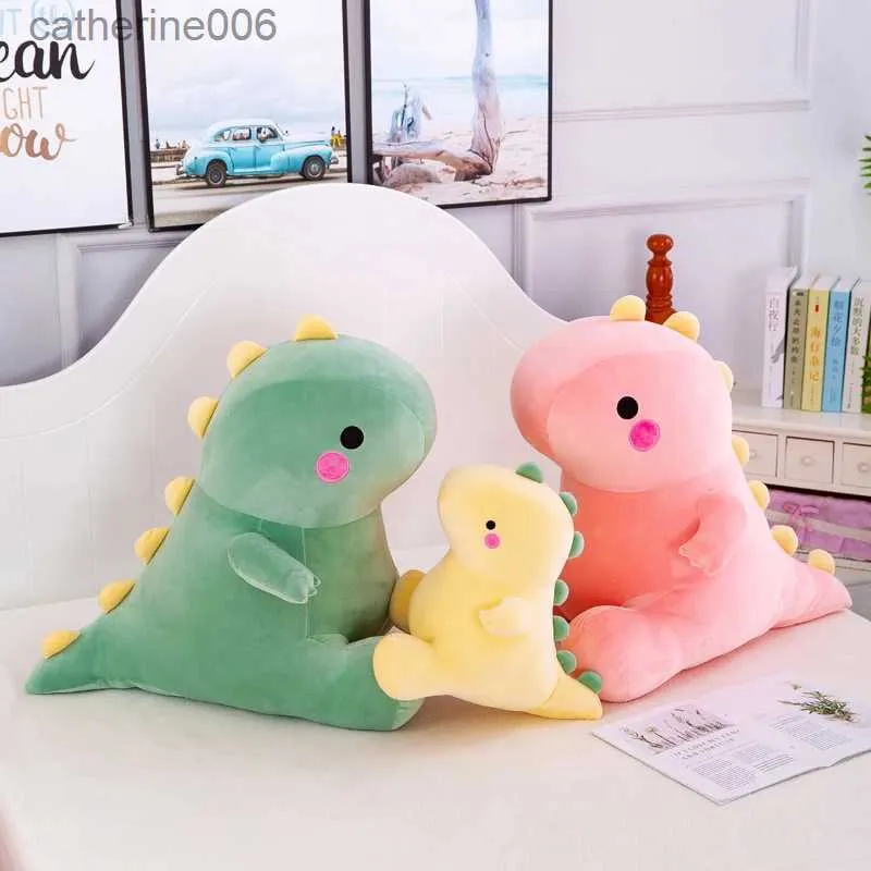 Animais de pelúcia de pelúcia 25cm adorável dinossauro brinquedos de pelúcia super macio dos desenhos animados animal de pelúcia dino bonecas para crianças bebê abraço boneca travesseiro de sono decoração de casa l231228