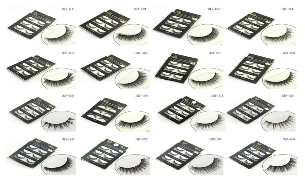 3D Fneyelashes 16 estilos de belleza hecha a mano espesa de pestañas largas y suaves pestañas falsas pestañas sexy 30010789664225