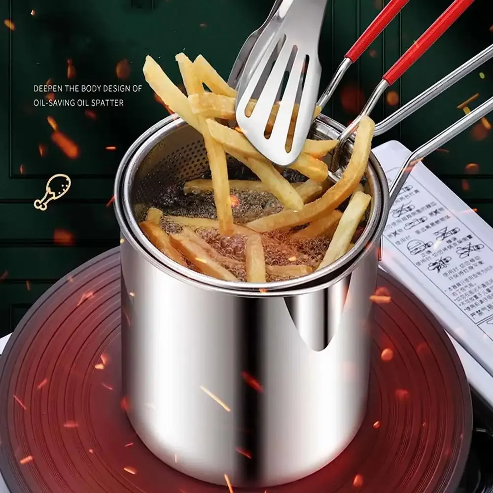 thumbnail image 2 of Stainless Steel Fine Mesh Strainer - Kitchen Tool For Frying, Oil, Soup 2 of 6