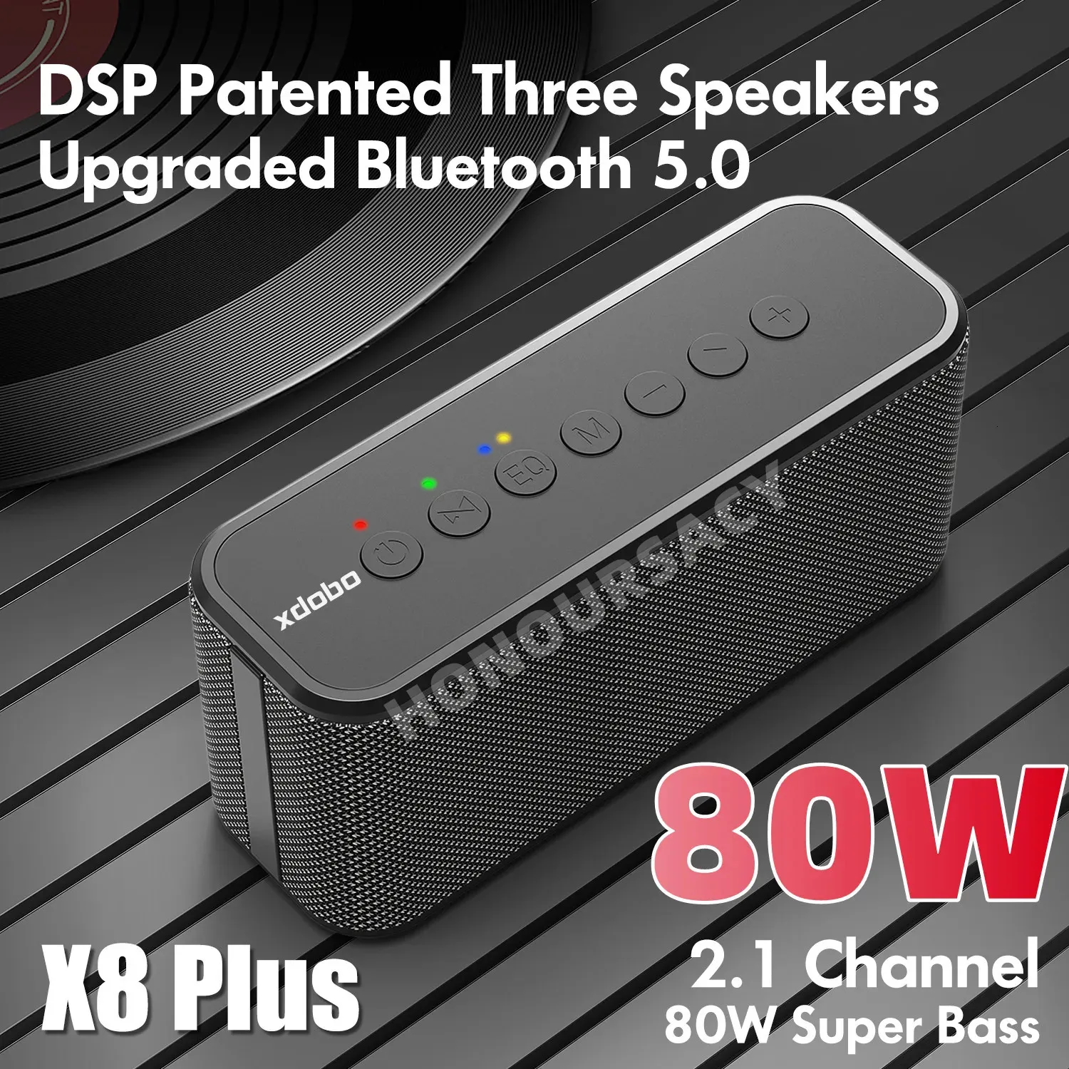 80W XDOBO X8 PLUS caisson de basses de cinéma maison extérieur sans fil haut-parleur Bluetooth 10400MAH pilier portable stéréo Surround Boombox 231228
