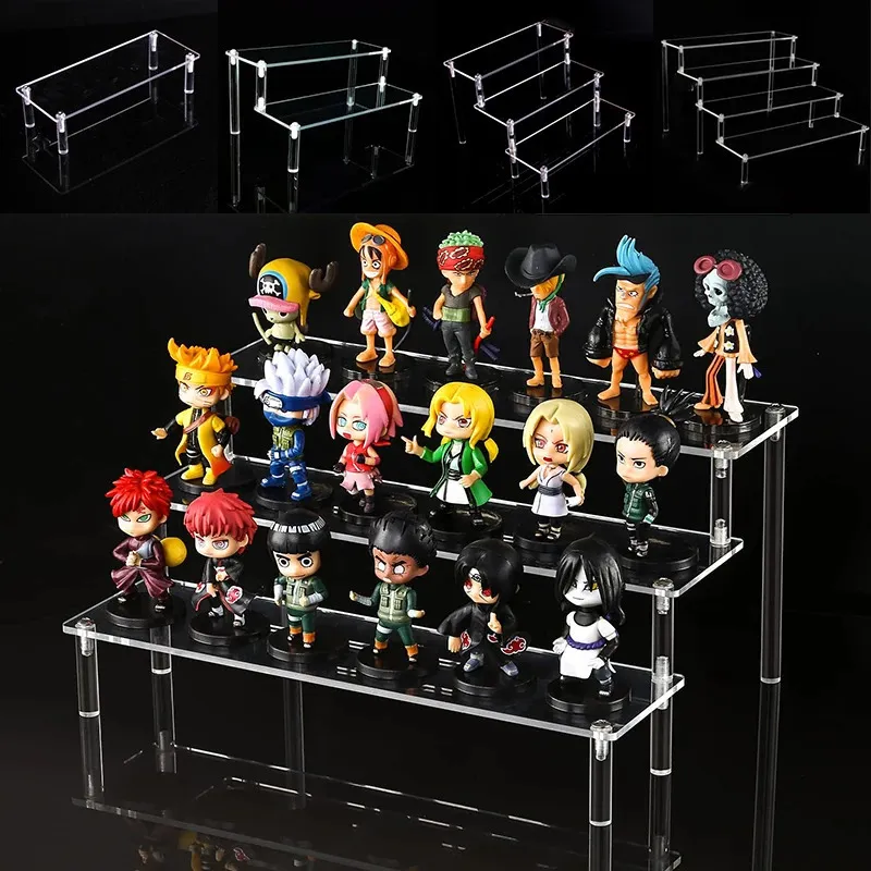 Multi Layer Acrylic Display Riser Stand Shelf Cupcake Perfume Holder Figures Desktop Decoration Organizer Showcase Toys 231228