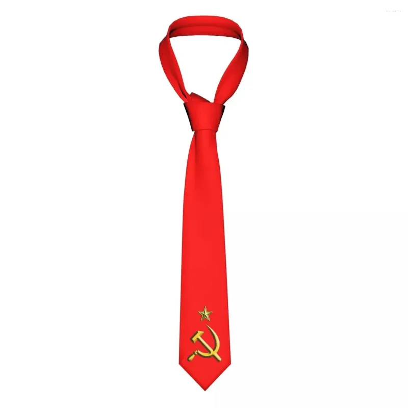 Nœuds papillon Russie URSS communiste Union soviétique marteau faucille unisexe cravate large CCCP cou pour hommes vêtements quotidiens cravate fête de mariage