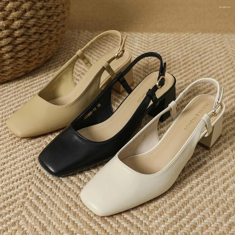 Sandals Elegant Ladies Square Toe High Heels Summer Shoes Woman Slingback Narrow Band Gladiator Sandalias Mujer Dress 2023