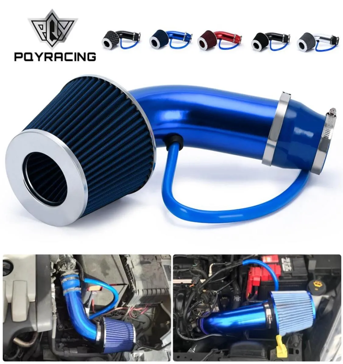 PQY Universal 3quot 76mm Air Filter Cold Air Intake Pipe Turbo Induction Pipes Tube Kit With Filters Cone PQYAIT28IMK142050526