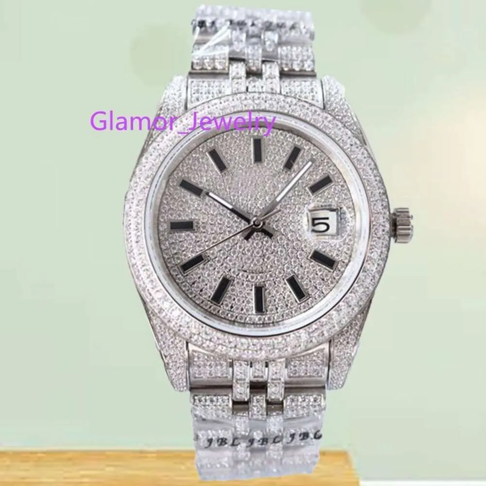 Moissanite Diamond Iced Out Designer Montre pour hommes pour hommes Montre de haute qualité à mouvement automatique Montres Orologio.Montre De Luxe