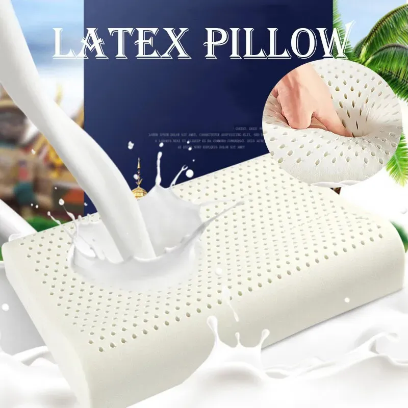 Oreiller en latex respirant pour adulte, noyau d'oreiller en caoutchouc, contour ergonomique, cadeau, aide au sommeil, confortable, doux, nid d'abeille, Thaïlande Nat 231228