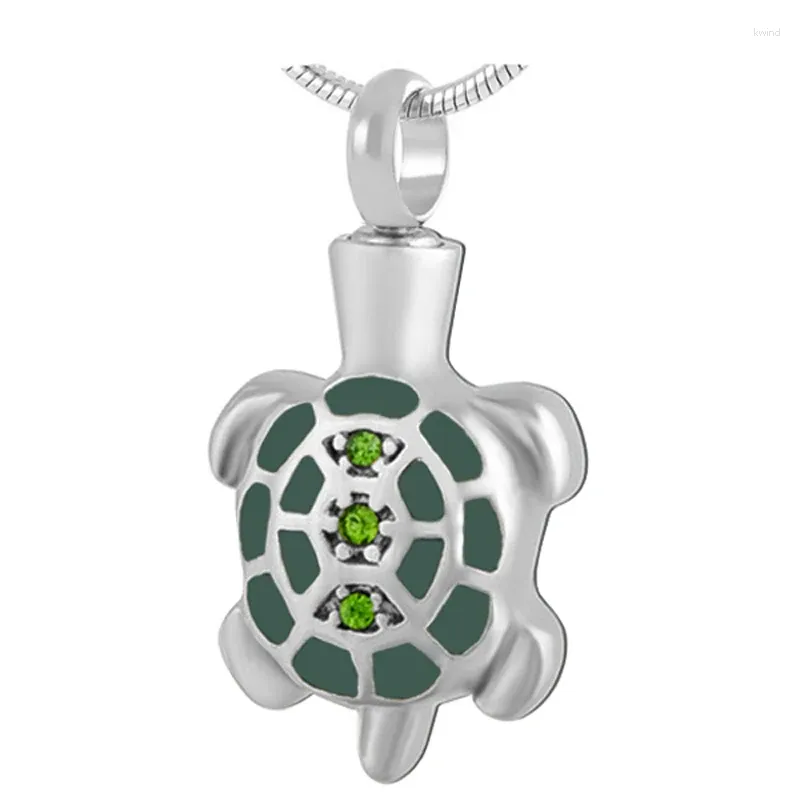 Colliers pendants JJ8340 Collier d'urn d'animaux pour cendres Crémation de tortue en acier inoxydable KeepSake Memorial Jewlery Women and Men