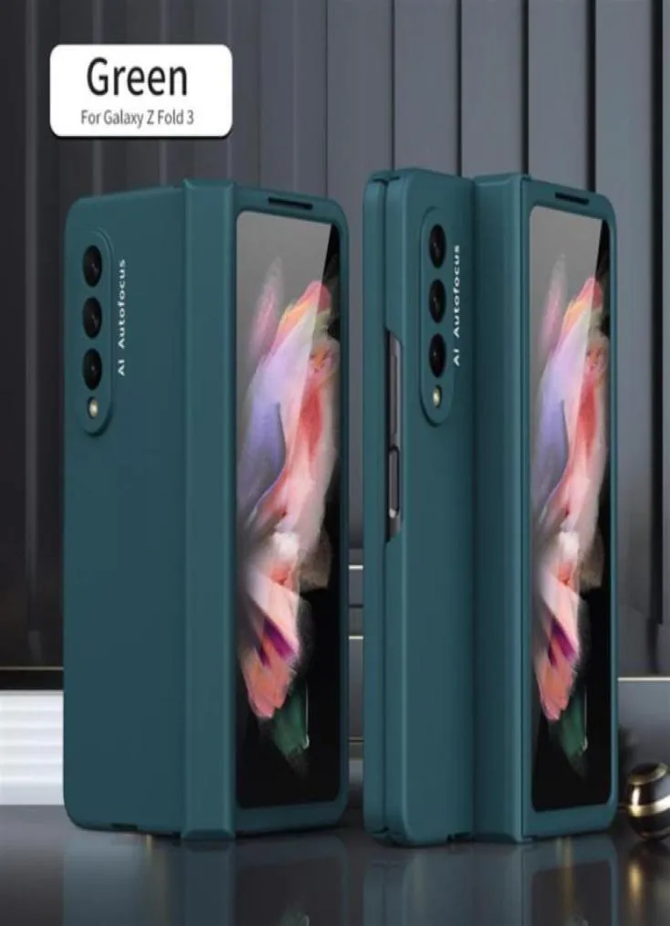 Menteşeli Kapsam Samsung Galaxy Z Fold 3 W22 5G Zırh İnce Koruyucu Kapak Ön Ekran Cam Filmi18366451