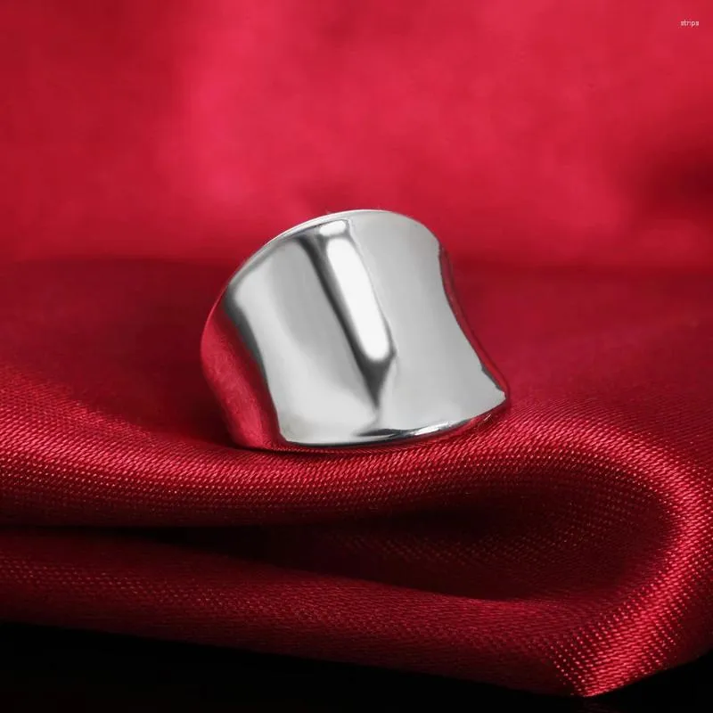 Кластерные кольца 925 Стерлинговое серебро широко широко крупные ювелирные изделия для женщин мужчины от 6 до 10 модных свадьбы Высокие рождественские подарки Высококачественные подарки