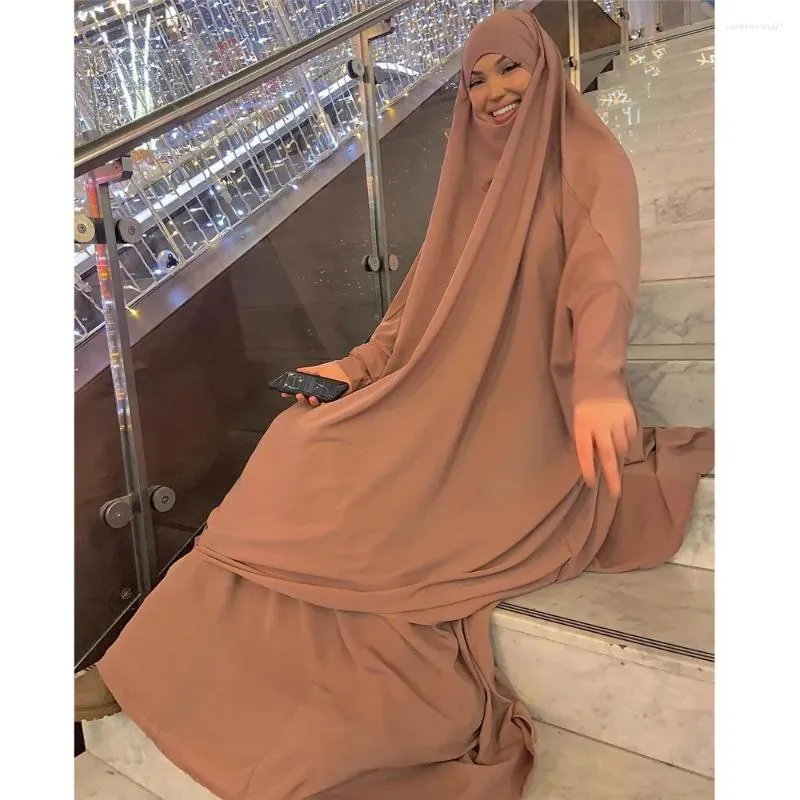Vêtements ethniques Femmes À Capuchon Musulman Hijab Robe Eid Prière Vêtement Robe Abaya Longue Khimar Couverture Complète Ramadan Robe Abayas Vêtements Islamiques