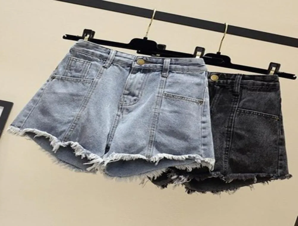 شورت الأزياء النسائية المرأة جان جينز قصيرة مستقيمة نساء عالي الخصر شرابة الصيف Femme Skinny Slim Denim Short5638774