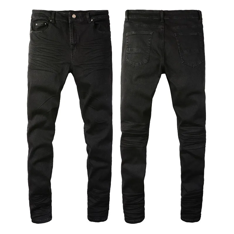 Lila jeans barn staplade långa byxor ksubi rippade high street jeans retro färg spot lapp hål denim streetwear silm fötter mikro elastik 6647