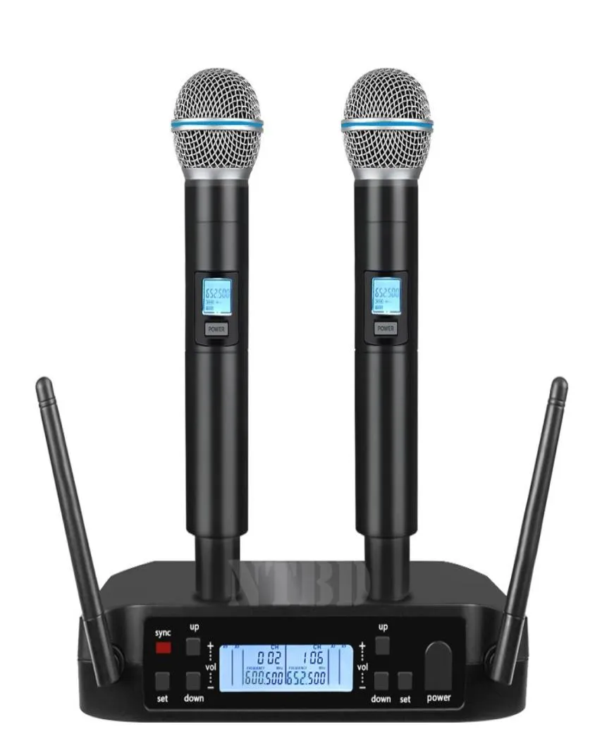Wydajność etapowa karaoke 600-699MHz UHF GLXD4 Profesjonalny podwójny system mikrofonu bezprzewodowego 2 automatyczny skan9684588