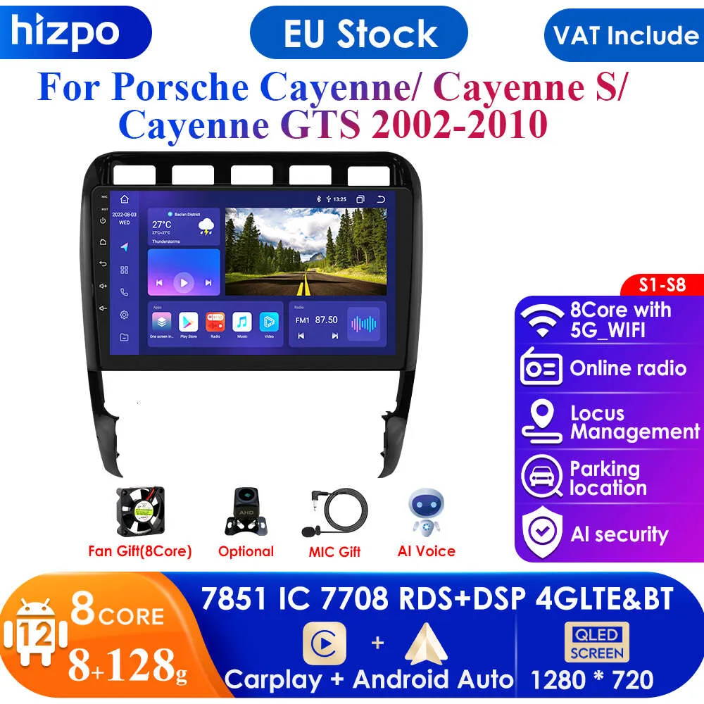 9 ''10.33'' 7862 Schermo intelligente 2din Android Autoradio Lettore video multimediale per Porsche Cayenne 2002 -2010 GPS Carplay 4G