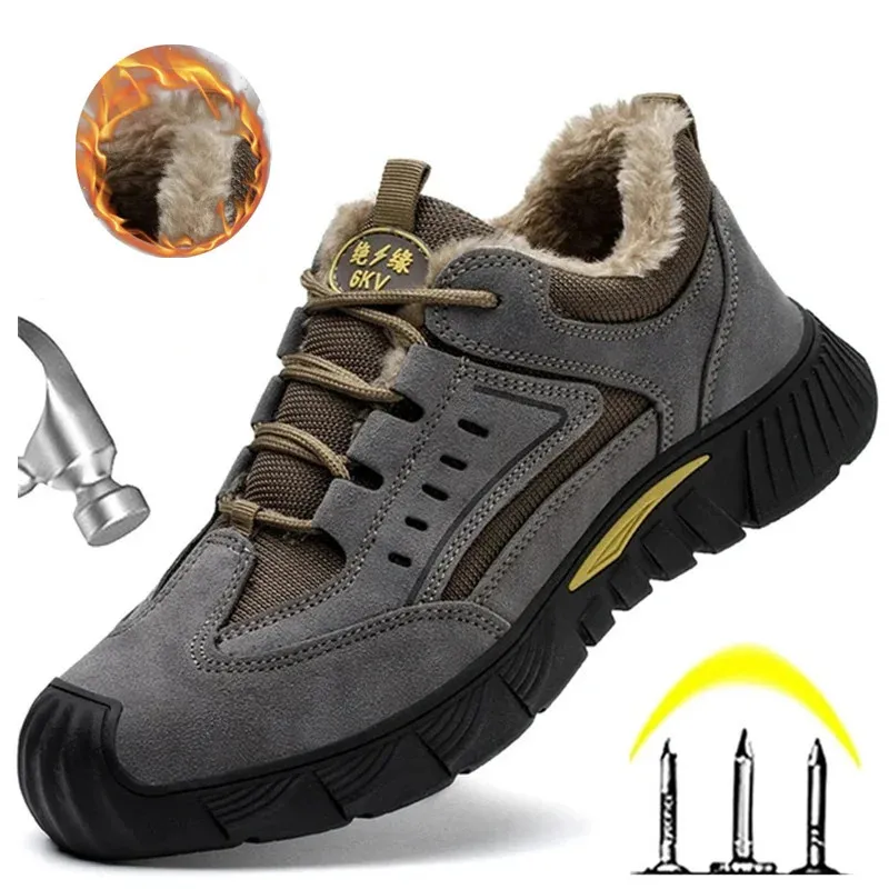 Winter Boots Men Indestructible Shoes Insulated 6kV Safety PunctureProof work Security Protective 231225